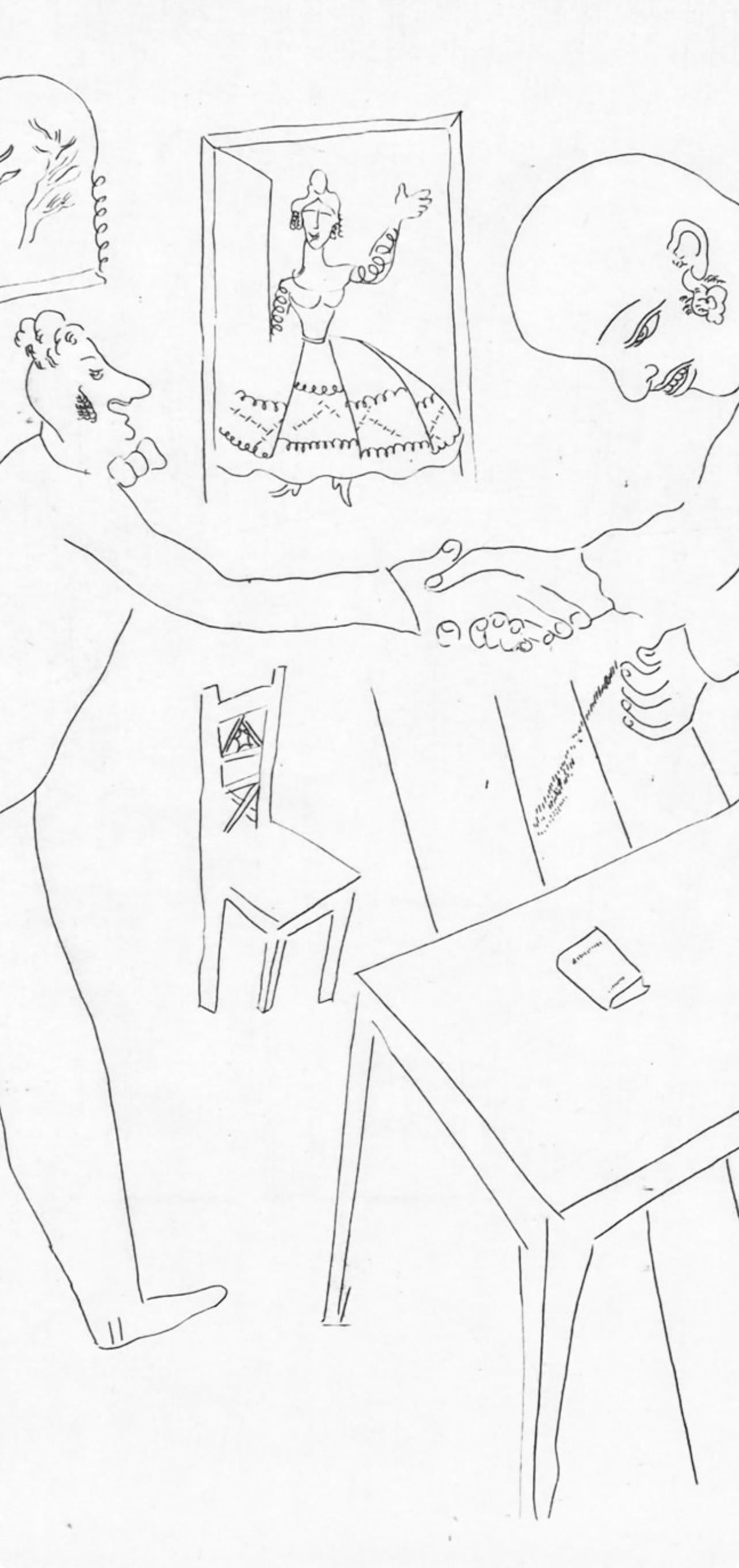 Marc Chagall, Tchitchikov’s Farewell to Manilov, from Dead Souls, 1923-1927 For Sale 1