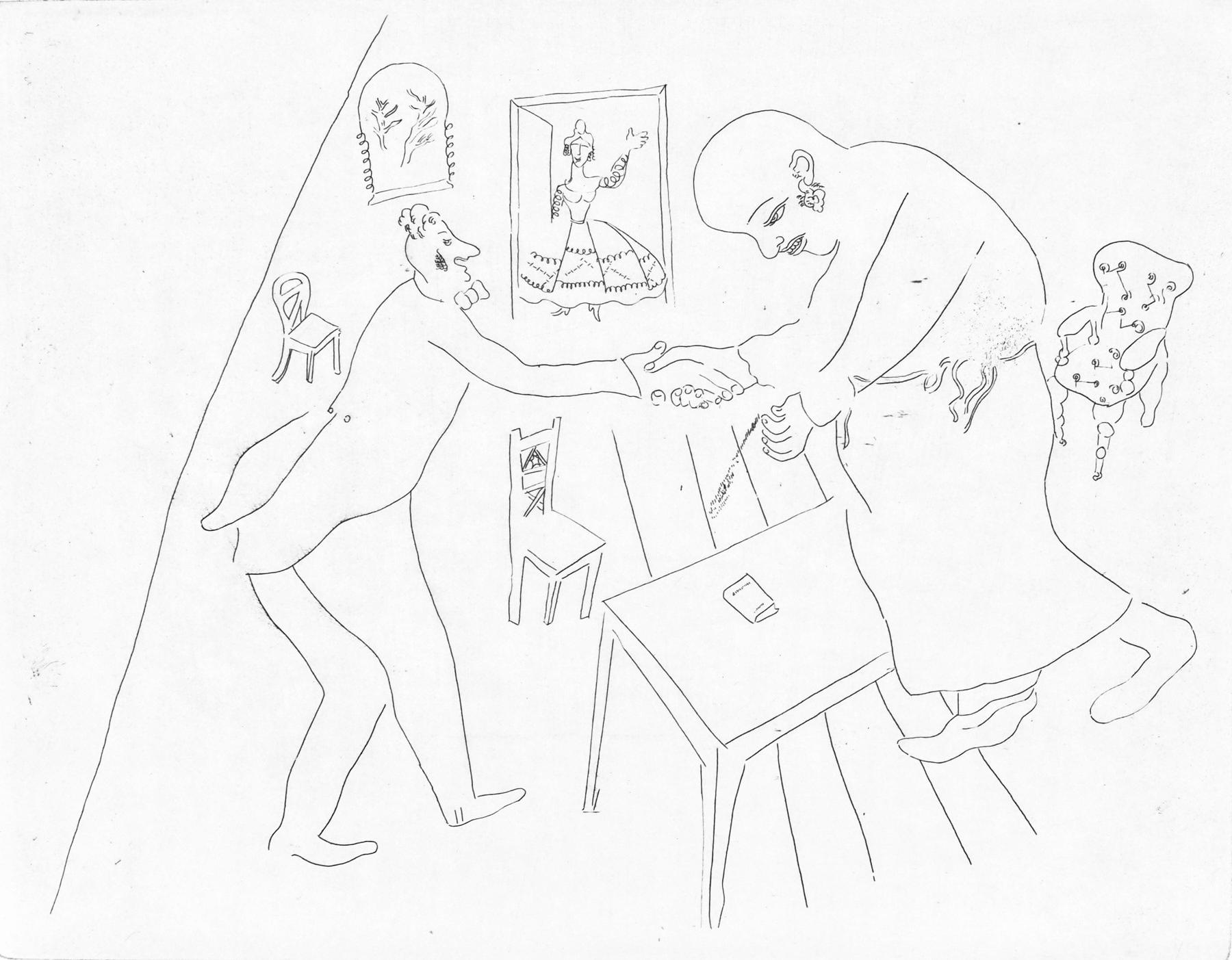 Marc Chagall, Tchitchikov’s Farewell to Manilov, from Dead Souls, 1923-1927