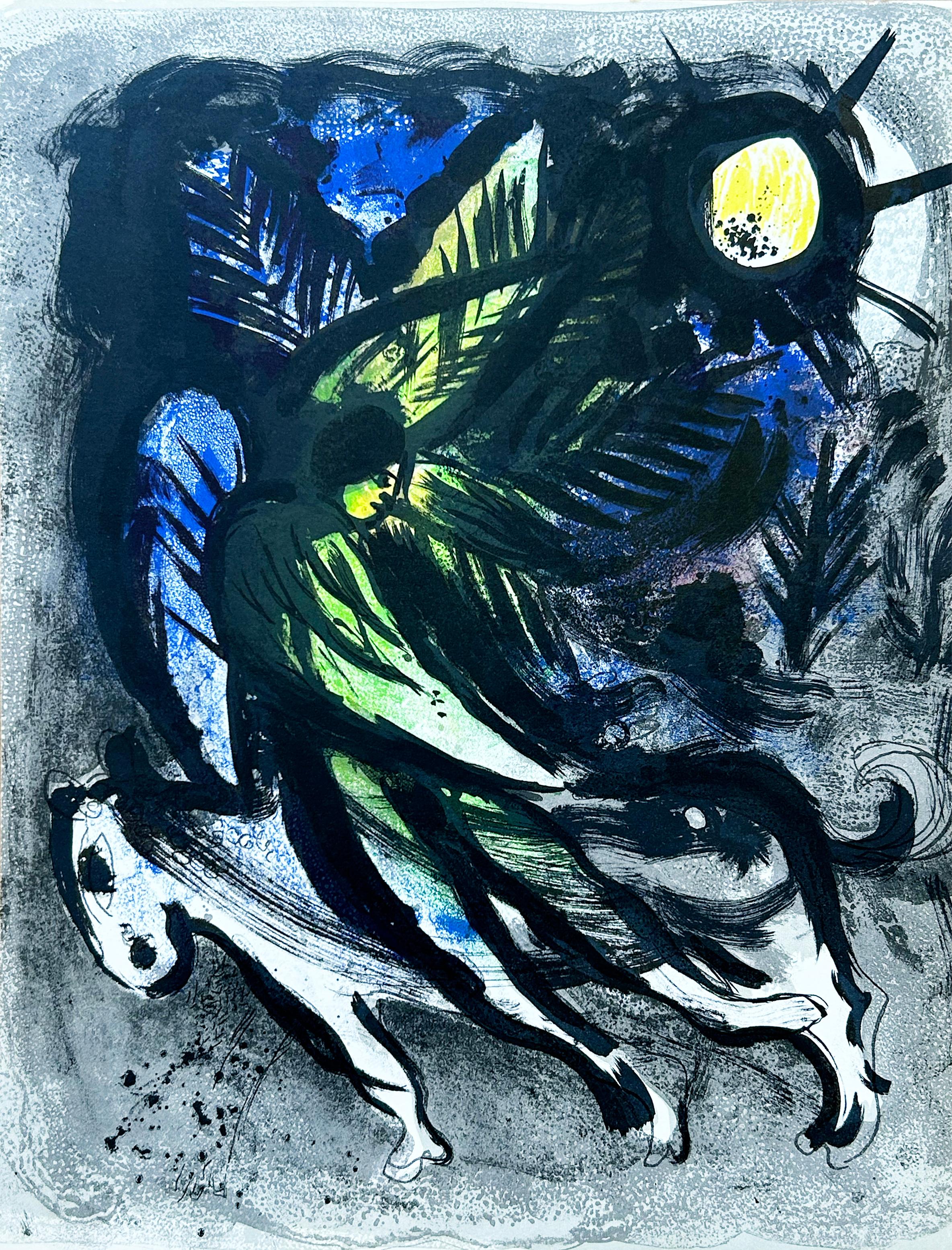 Artist:  Chagall, Marc
Title:  The Angel
Date:  1960
Medium:  Lithograph
Unframed Dimensions:  12.5" x 9.5"
Signature:  Unsigned
Edition:  Book Edition
Literature:  Mourlot 288
Publisher:  Andre Sauret
