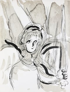 Marc Chagall, The Angel with the Sword, from Drawings for the Bible, 1956