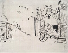 Marc Chagall, L'arrivée de Tchitchikov, extrait des Âmes mortes, 1923-1927