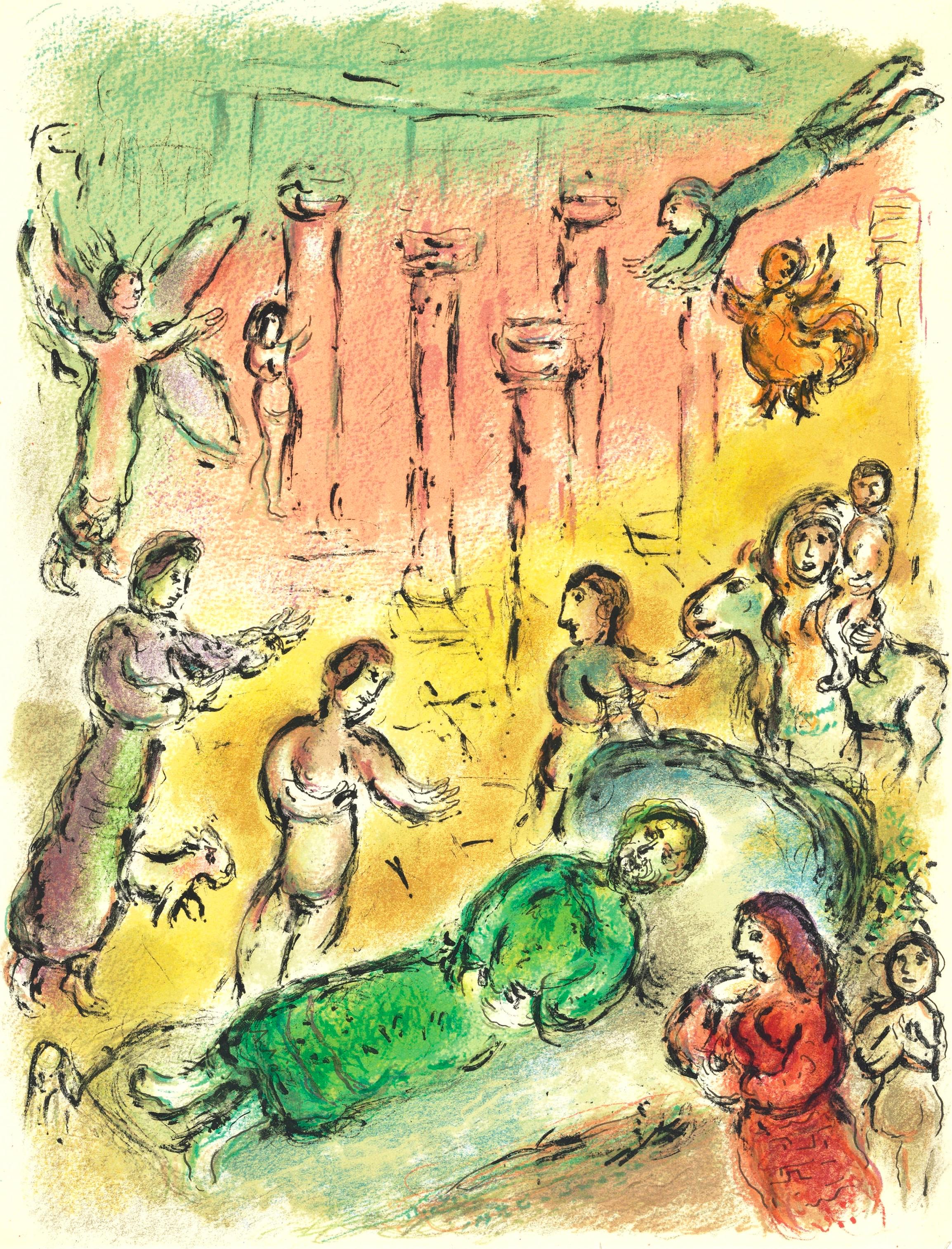 Marc Chagall, The Bed of Odysseus, from Homer, The Odyssey, 1989 (after)