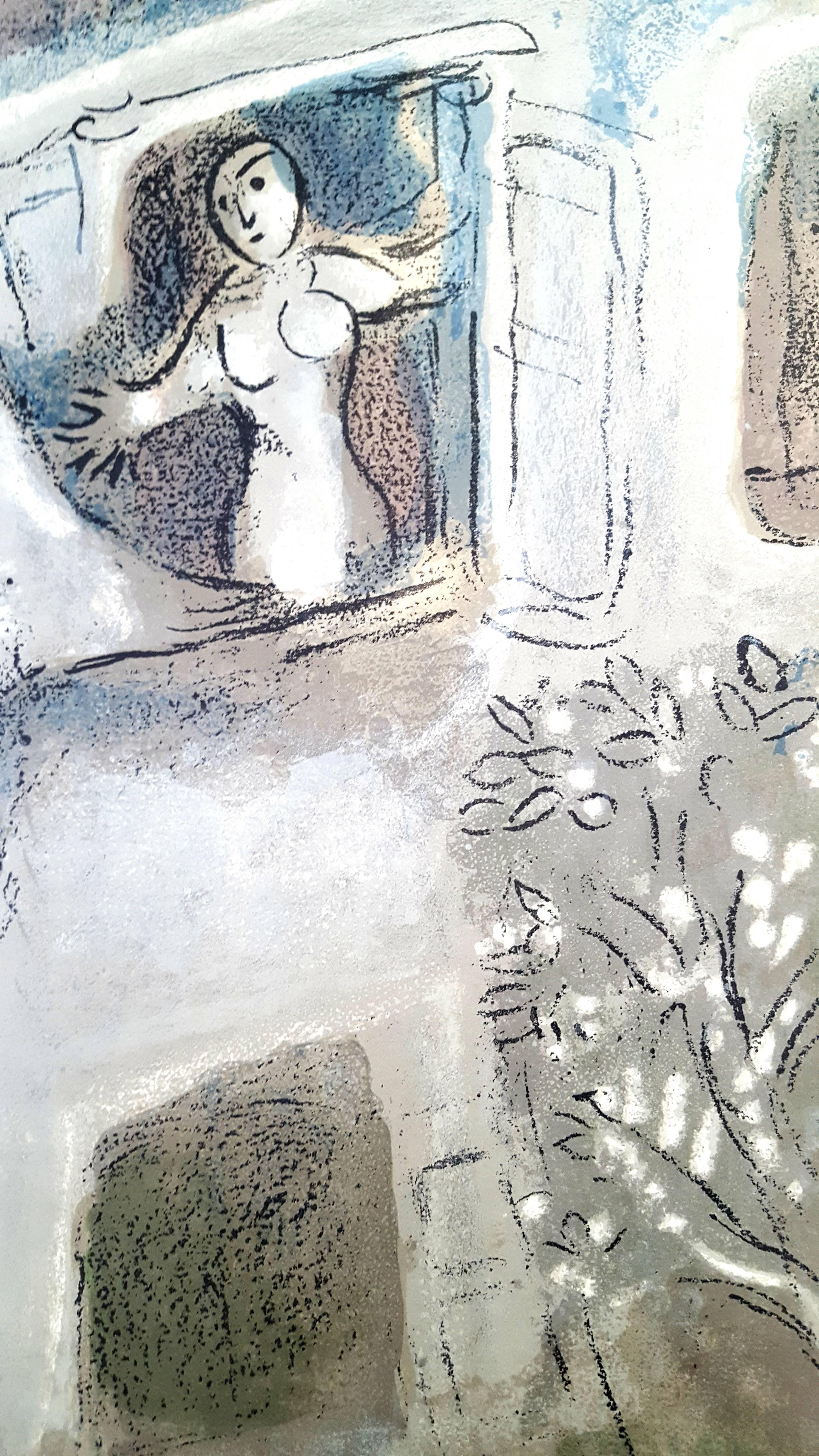 Marc Chagall - The Bible - David saved by Michal - from VERVE For Sale 1