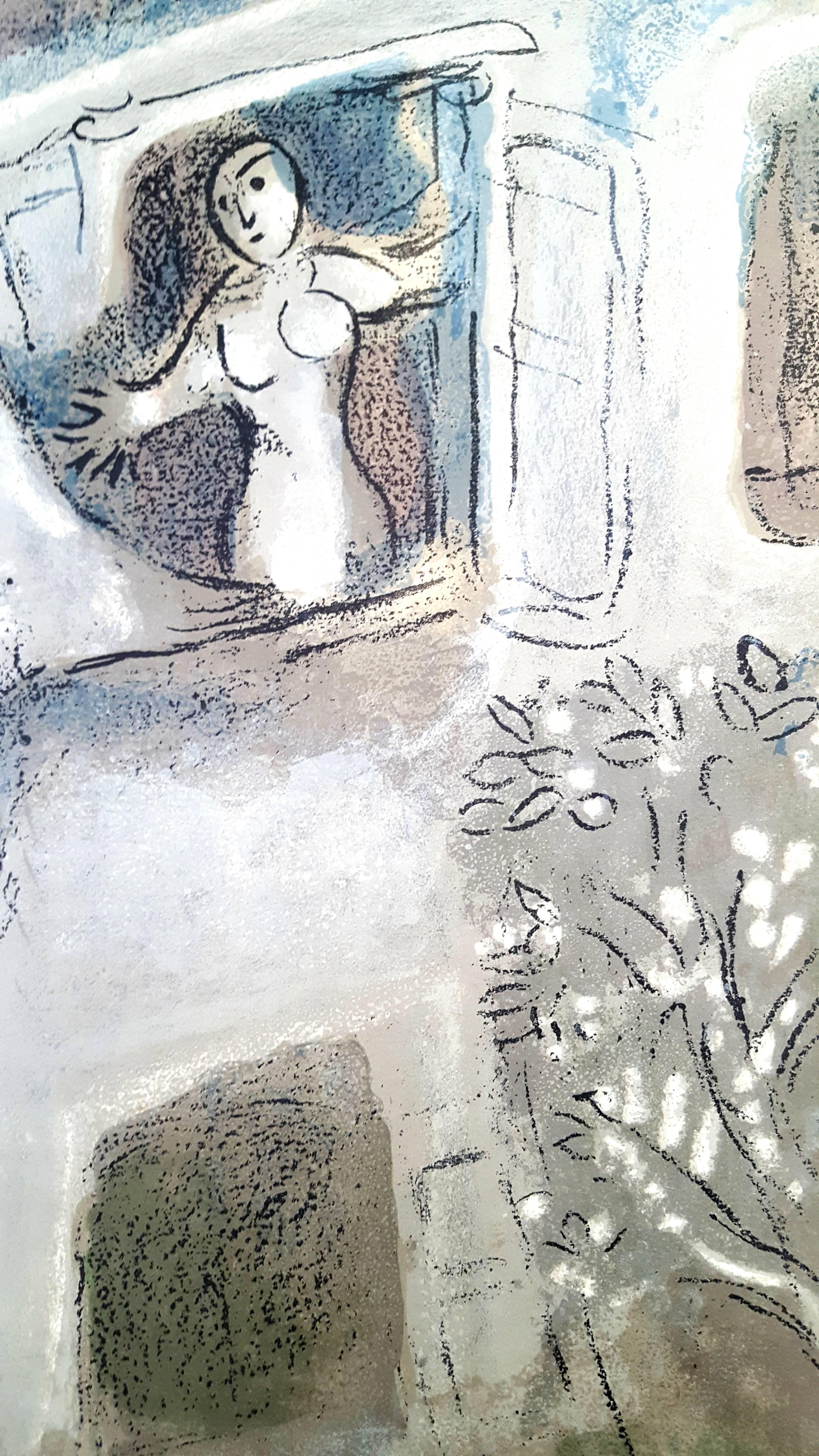 Marc Chagall – Die Bibel – David von Michal gerettet – von VERVE im Angebot 1