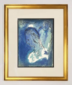 Marc Chagall Le litografie della Bibbia, 1956, incorniciato, Abramo e Sarah