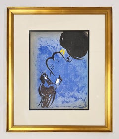 Marc Chagall Le litografie della Bibbia, 1956, con cornice, Mosè che riceve le tavole...