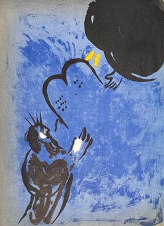 Marc Chagall Le litografie della Bibbia, 1956, con cornice, Mosè che riceve le tavole...