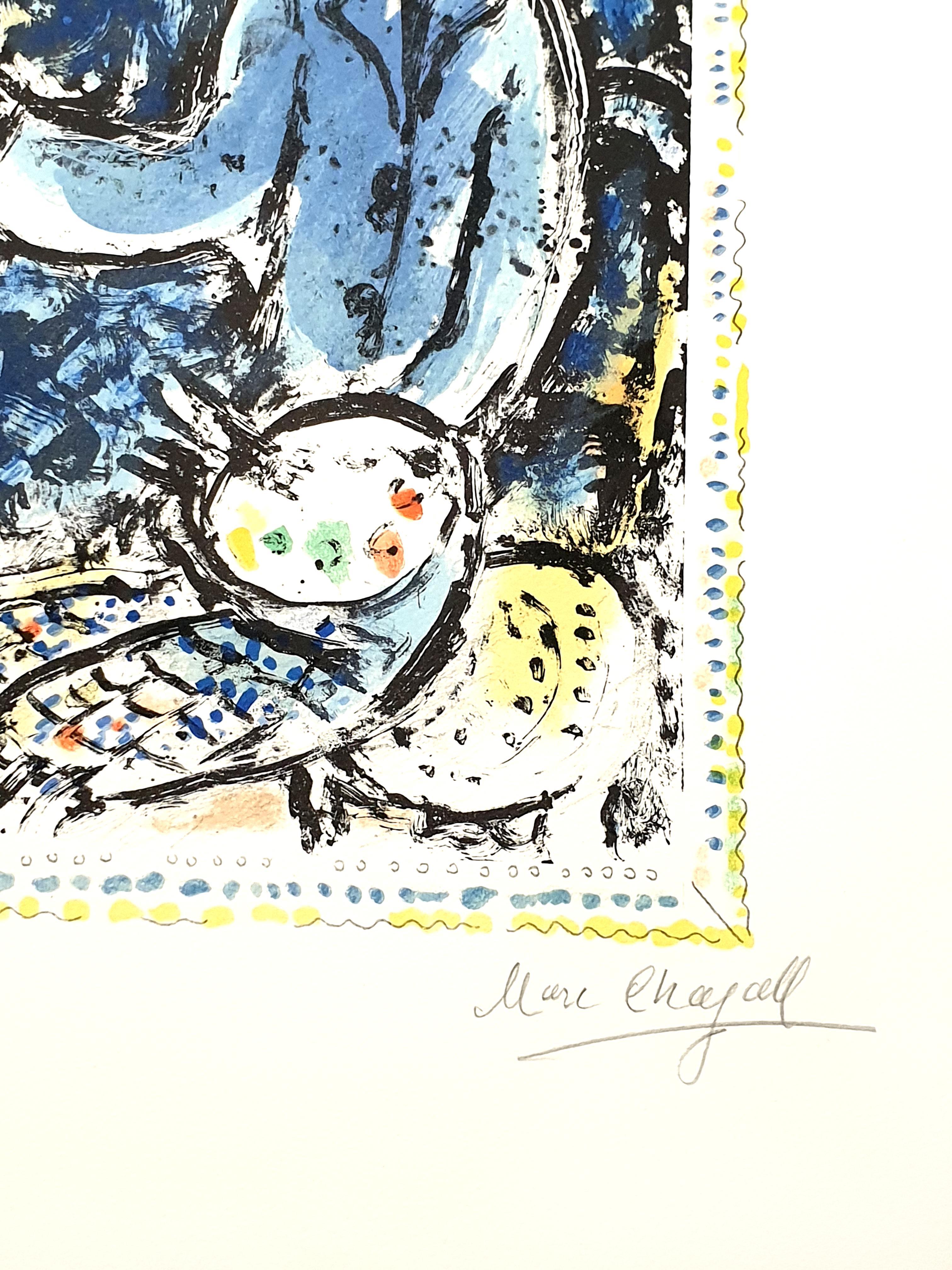 Marc Chagall - The Blue Workshop - Original Handsigned Lithograph 1