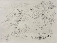 Marc Chagall, La Britchka s'est retournée, extrait des Âmes mortes, 1923-1927