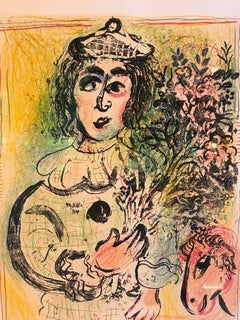 Marc Chagall - The Clown with Flowers (Mourlot 399), signed lithograph