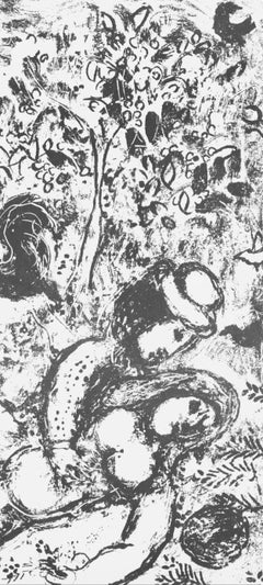 Marc Chagall, Le couple près de l'arbre, extrait de Chagall Lithographe II, 1963