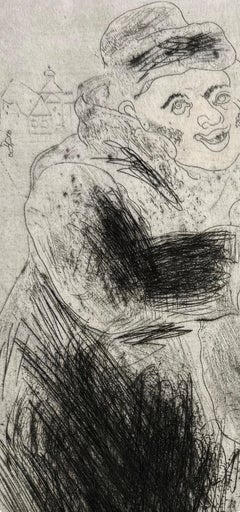 Marc Chagall, La rencontre dans un manteau, extrait des Âmes mortes, 1923-1927