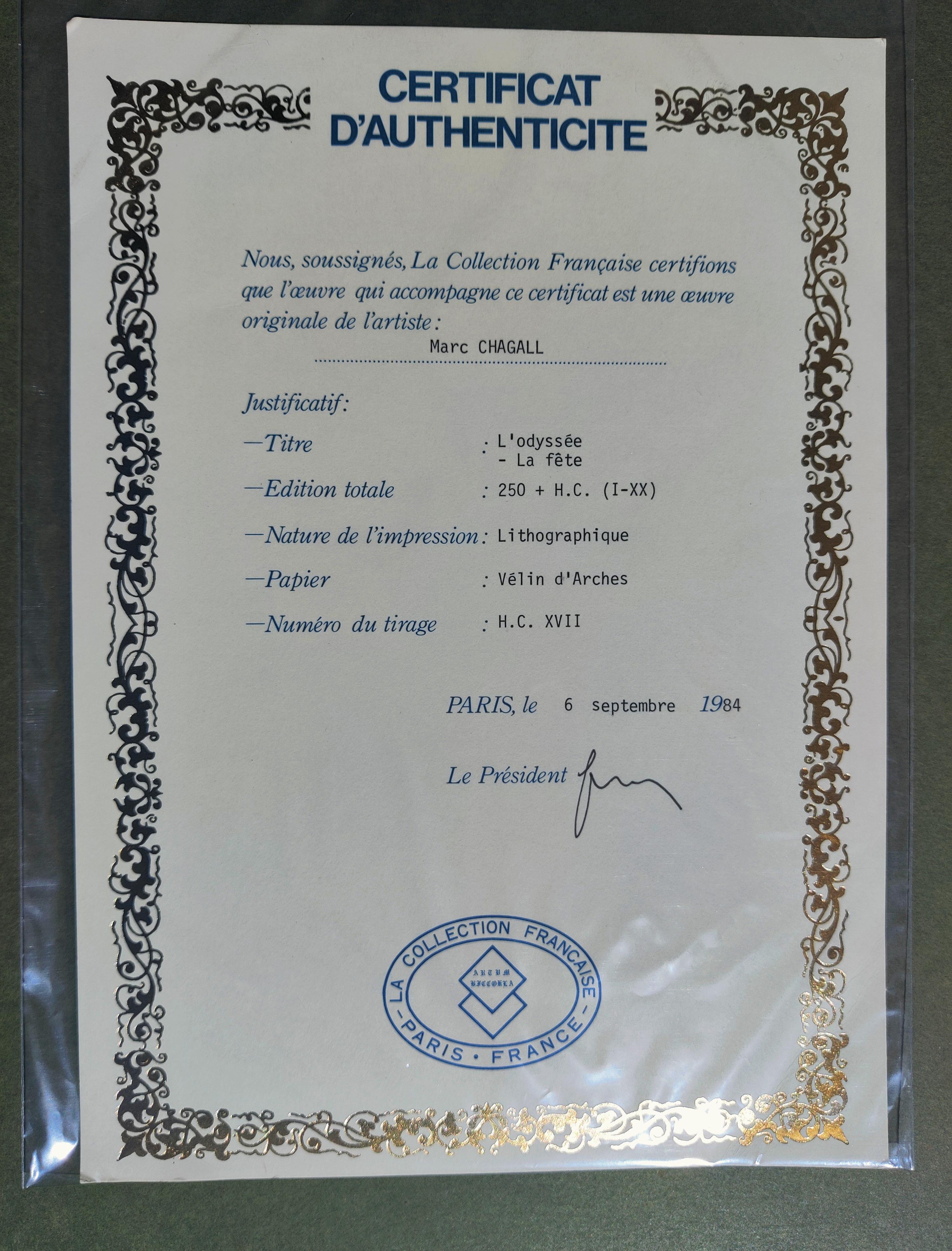 Marc Chagall -- The Festival, from L'Odyssée For Sale 3