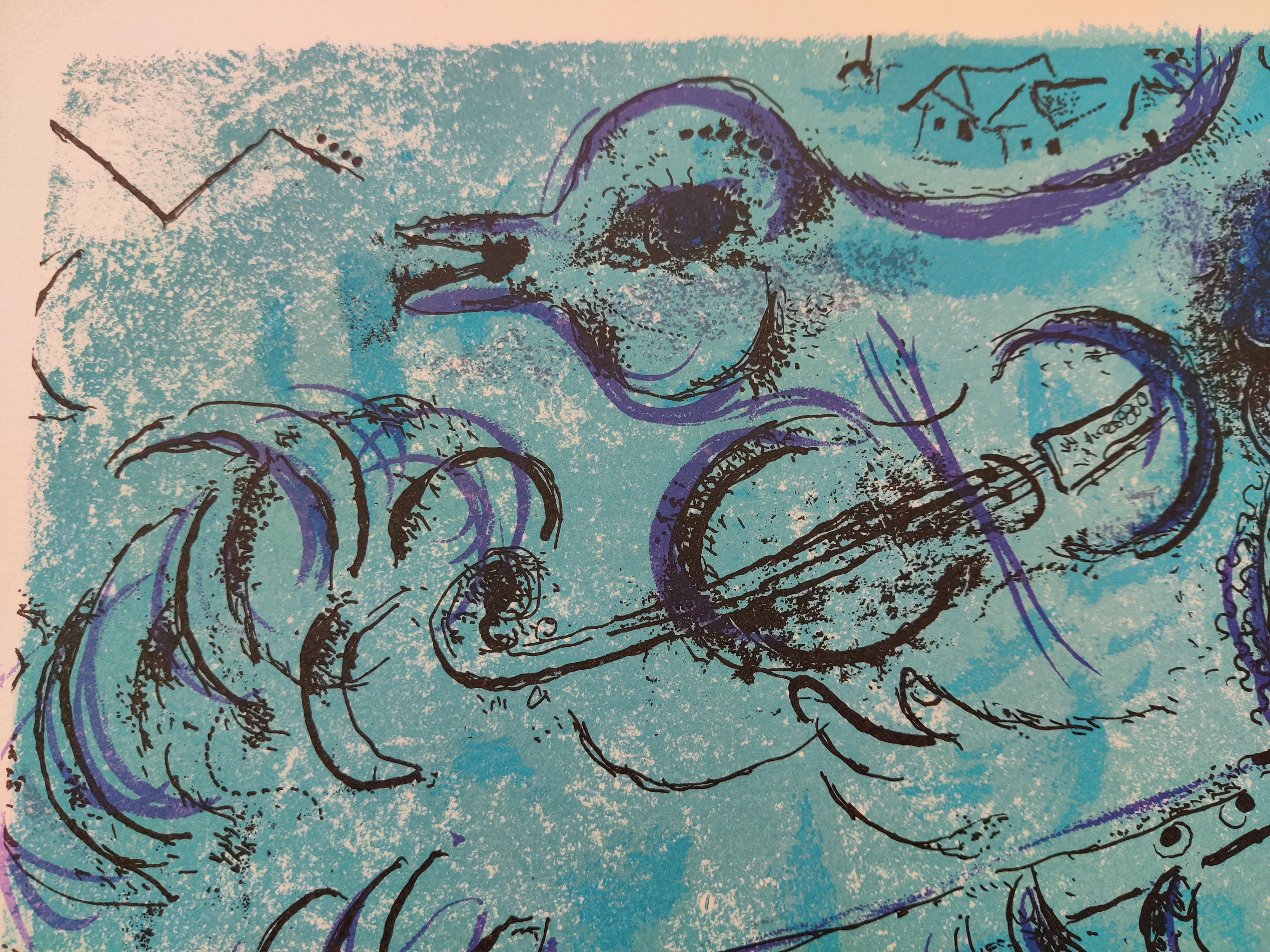 Marc Chagall – Der Flötenspieler (M. 197), 1957 im Angebot 4