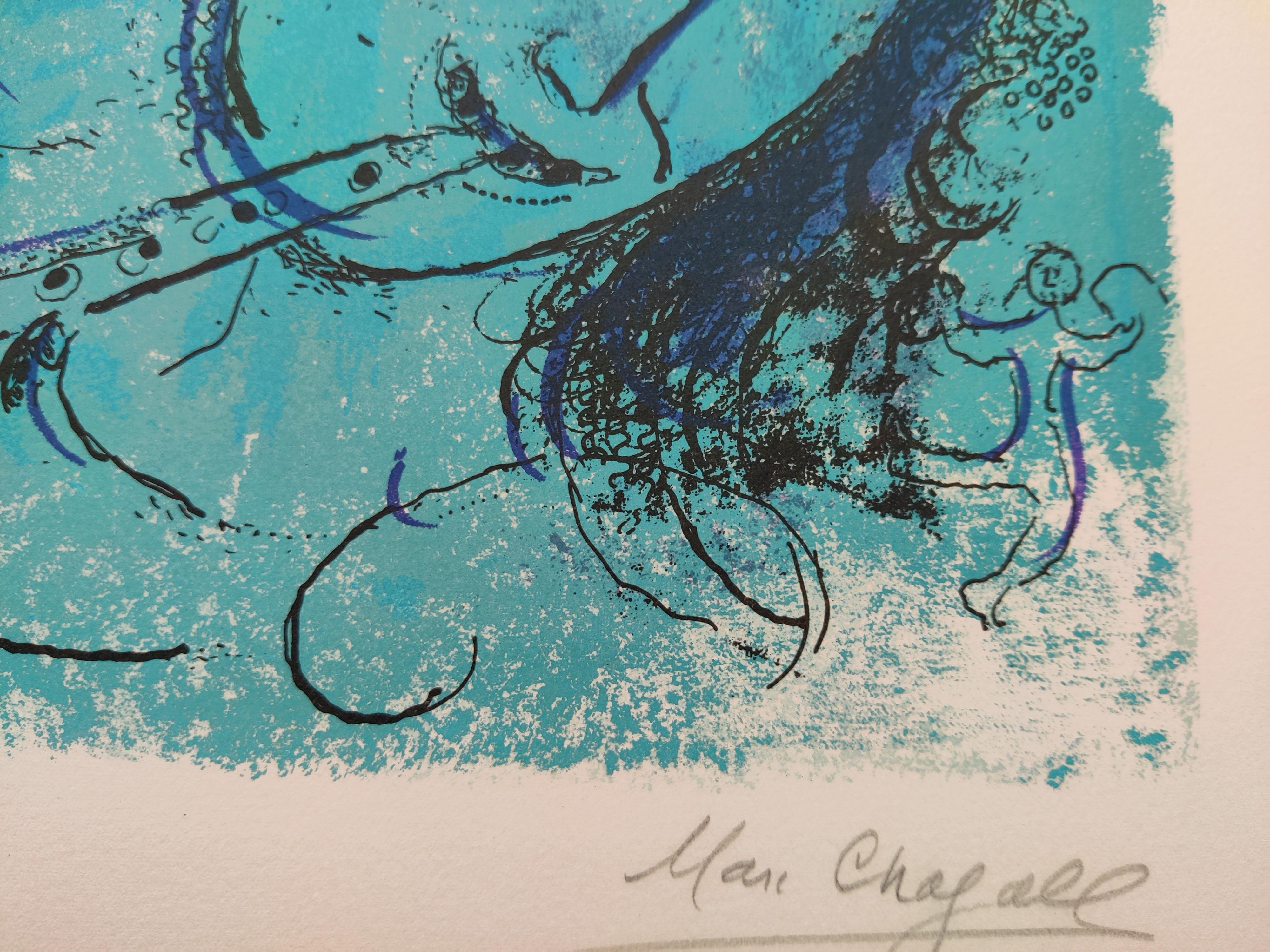 Marc Chagall -- The Flute Player (M. 197), 1957 For Sale 5