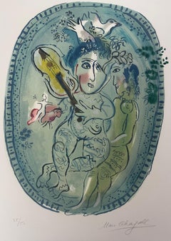 Marc Chagall, "The Game, " hand signed lithograph in color