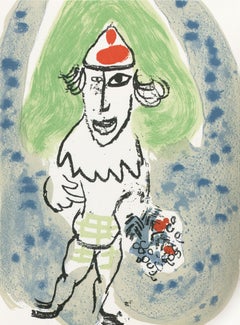 Marc Chagall, The Green Clown, from Derriere le miroir, 1966