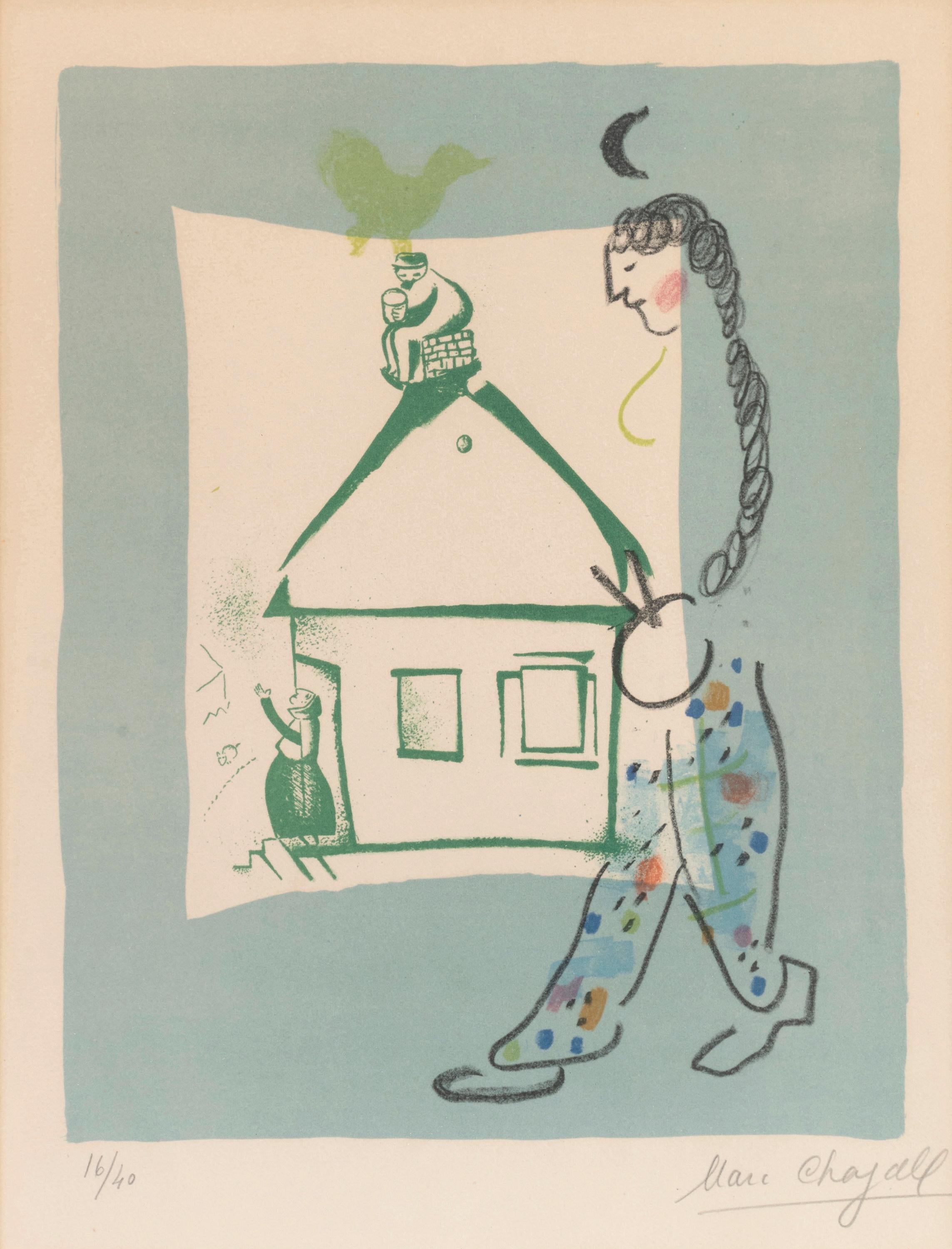 Marc Chagall --The House in My Village, 1960 For Sale 1