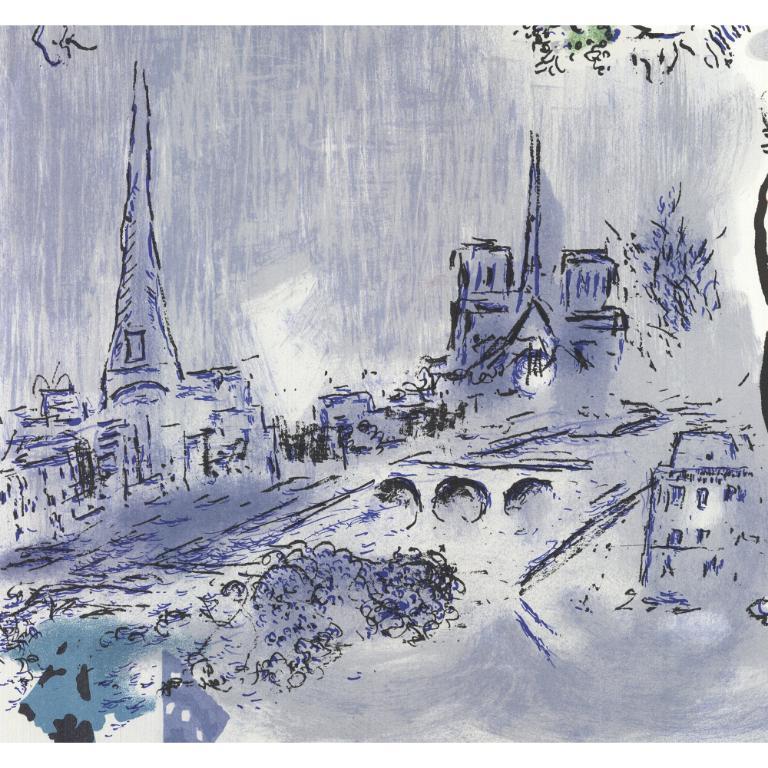 Marc Chagall 'The Magician of Paris' 1970- Lithograph For Sale 3