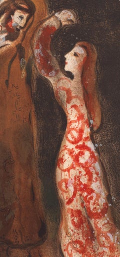 Marc Chagall, El encuentro de Rut y Booz, de Dibujos para la Biblia, 1956