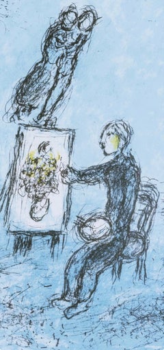 Marc Chagall, The Painter and his Double, from Derriere le miroir, 1981