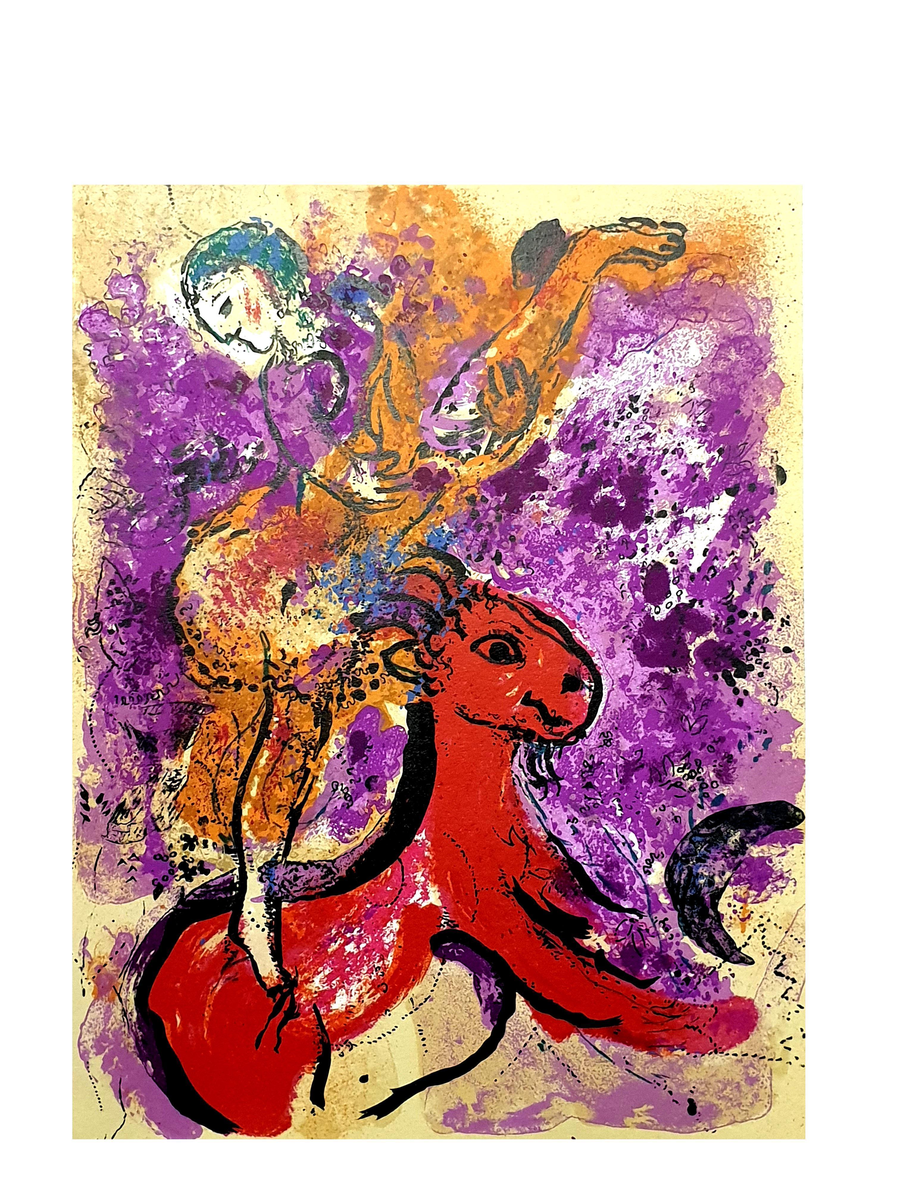 Marc Chagall - Lithographie originale
Le cavalier rouge
D'après la lithographie non signée et non numérotée imprimée dans la revue littéraire XXe Siecle. 
1957
Voir Mourlot 191
Dimensions : 32 x 24 cm 
Éditeur : G. di San Lazzaro.

Marc Chagall  (né