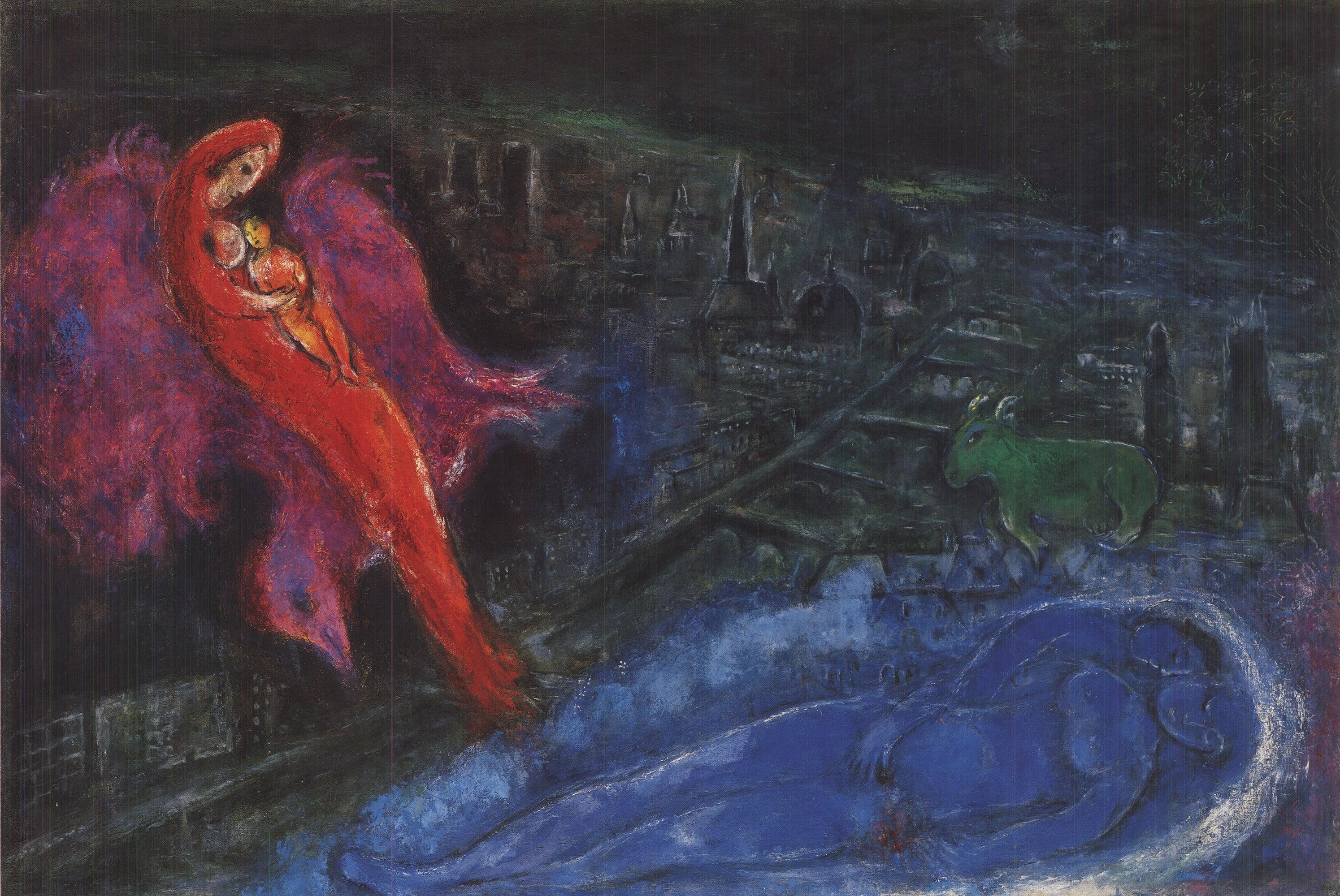 Marc Chagall 'The Seine Bridges' 1994- Offset Lithograph For Sale 3
