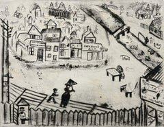 Marc Chagall, Die kleine Stadt, aus Dead Souls, 1923-1927
