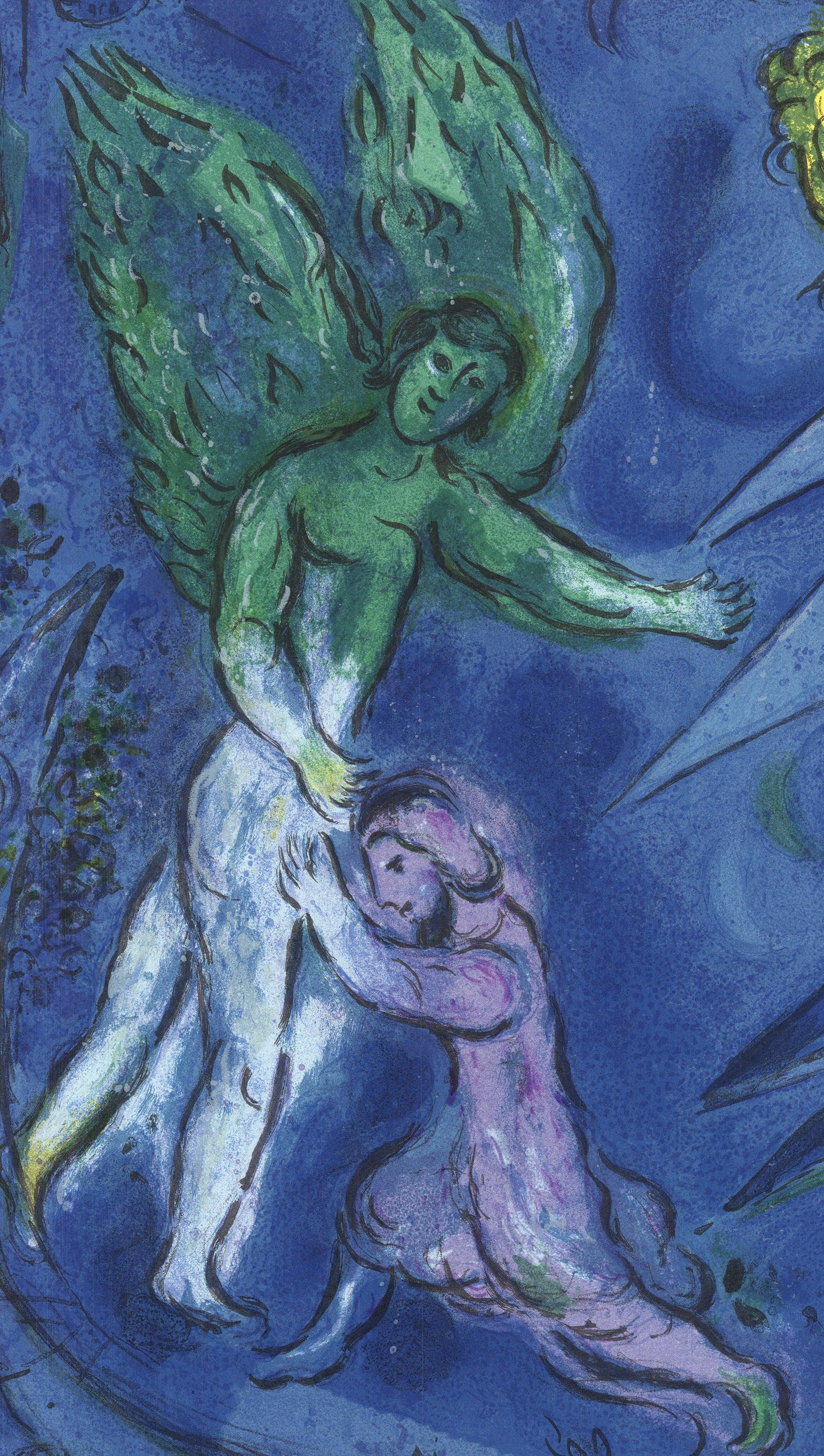 Marc Chagall 'La lotta di Giacobbe e l'angelo' 1967- Litografia in vendita 2