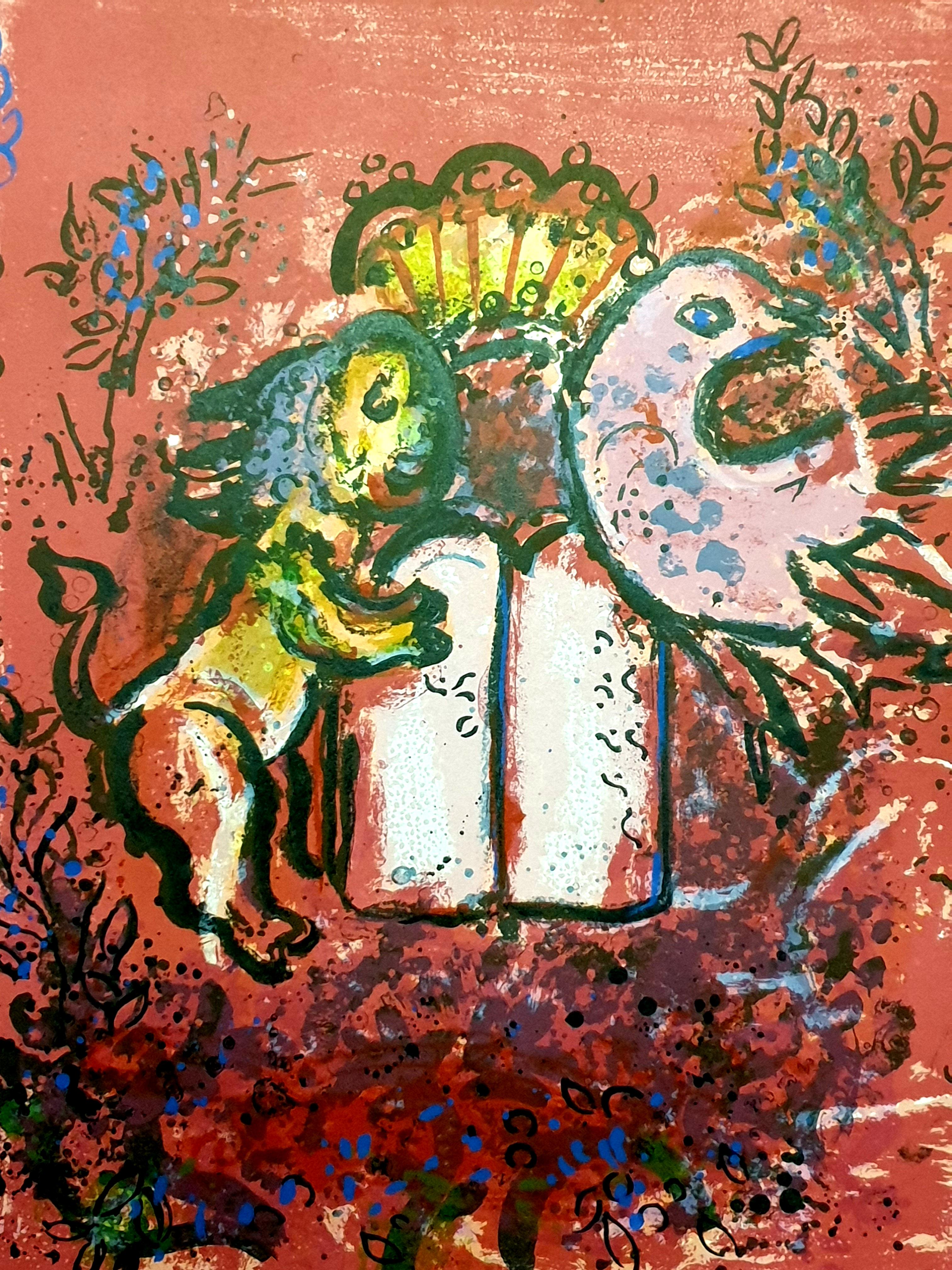 Marc Chagall – Die Tische des Gesetzes – Originallithographie im Angebot 2