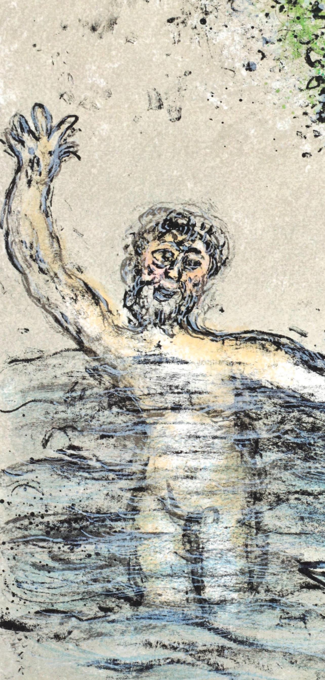 Marc Chagall, The Waves Engulf Odysseus, from Homer, The Odyssey, 1989 (after) For Sale 2