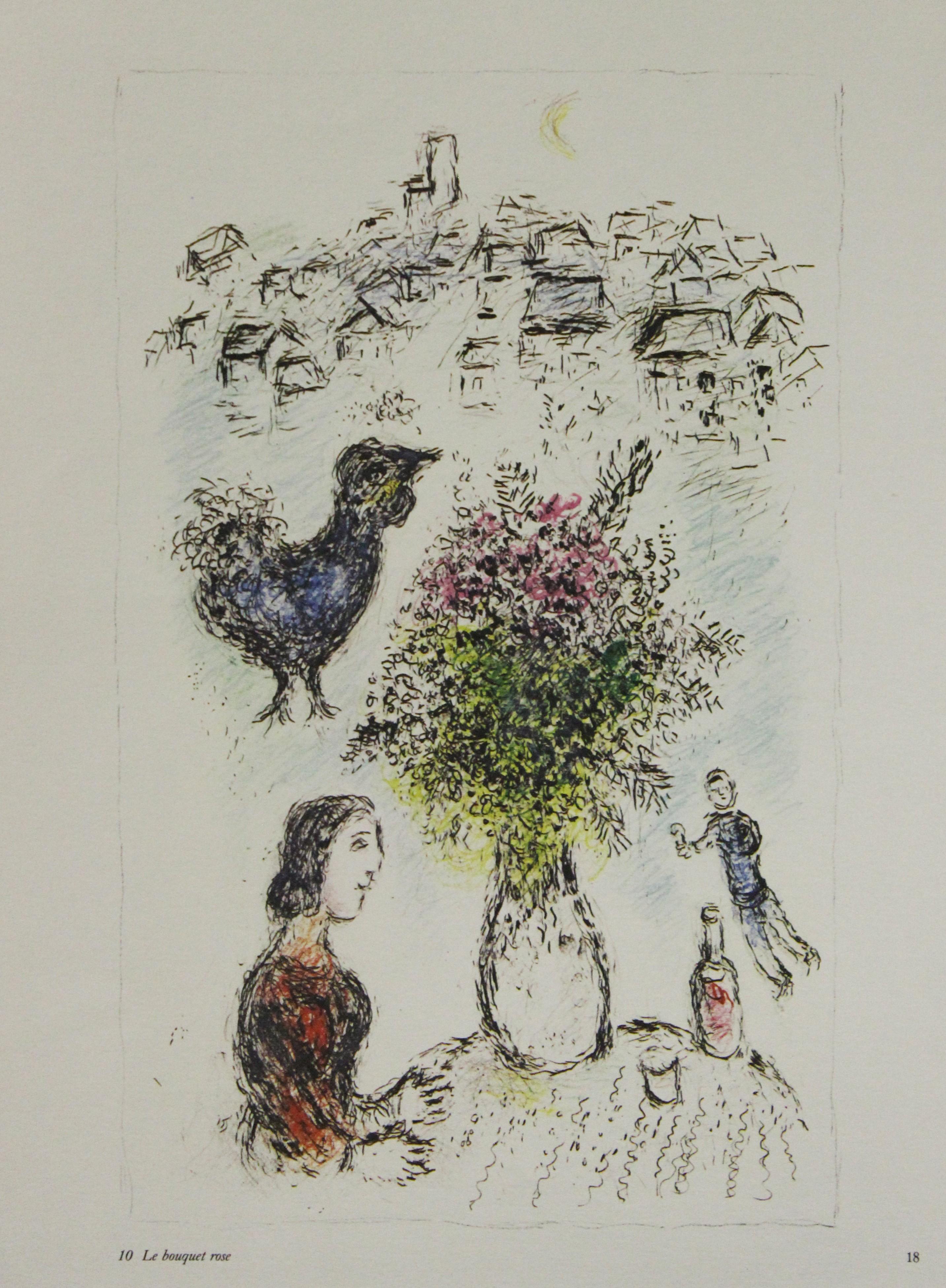 Marc Chagall Figurative Print - Maternite Rouge & Le Bouquet Rose: Lithographs from Derriere Le Miroir