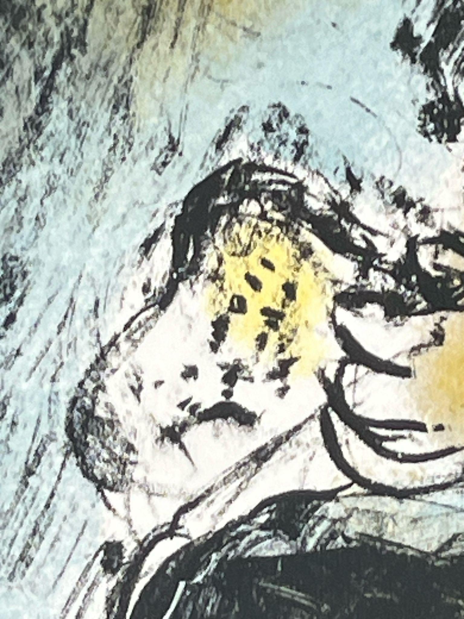 Meditation - Gray Abstract Print by Marc Chagall