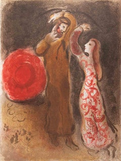 Incontro di Ruth e Boaz - Litografia di Marc Chagall - 1960