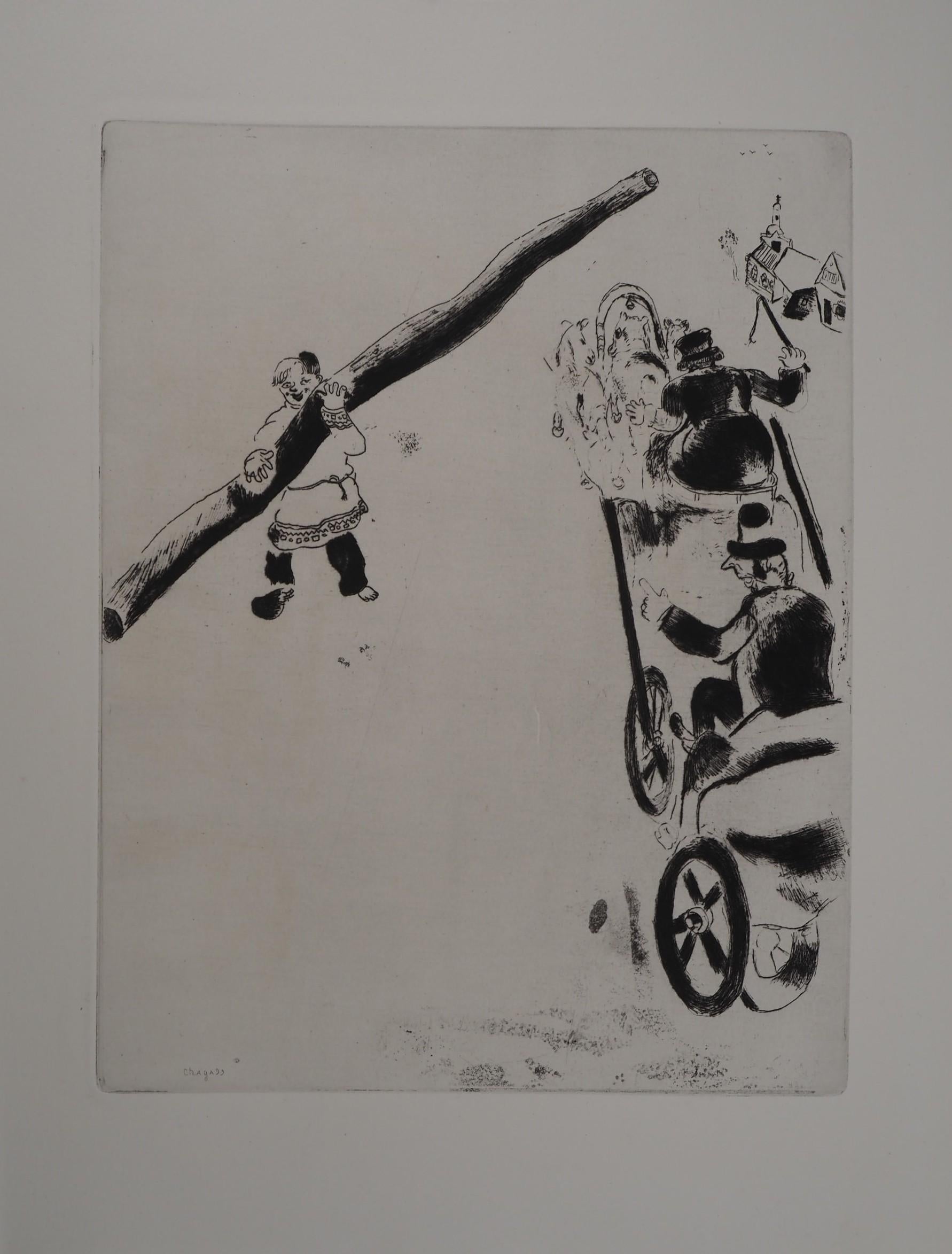 Animal Print Marc Chagall - Rencontre avec un agriculteur - Gravure originale - Réf. Sorlier #36