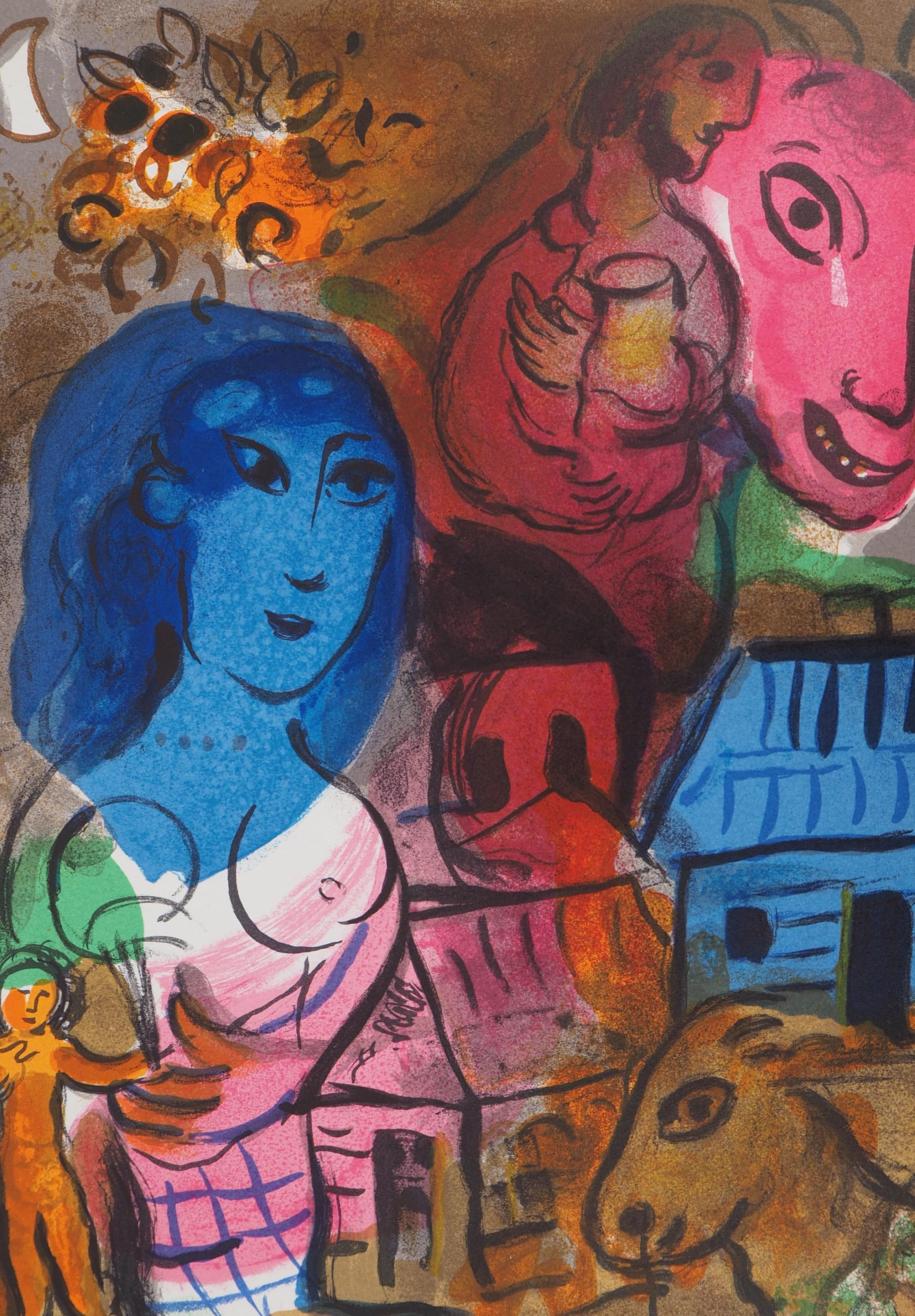 Memoria de la Tierra Natal - Litografía original, Mourlot 1969 - Print de Marc Chagall
