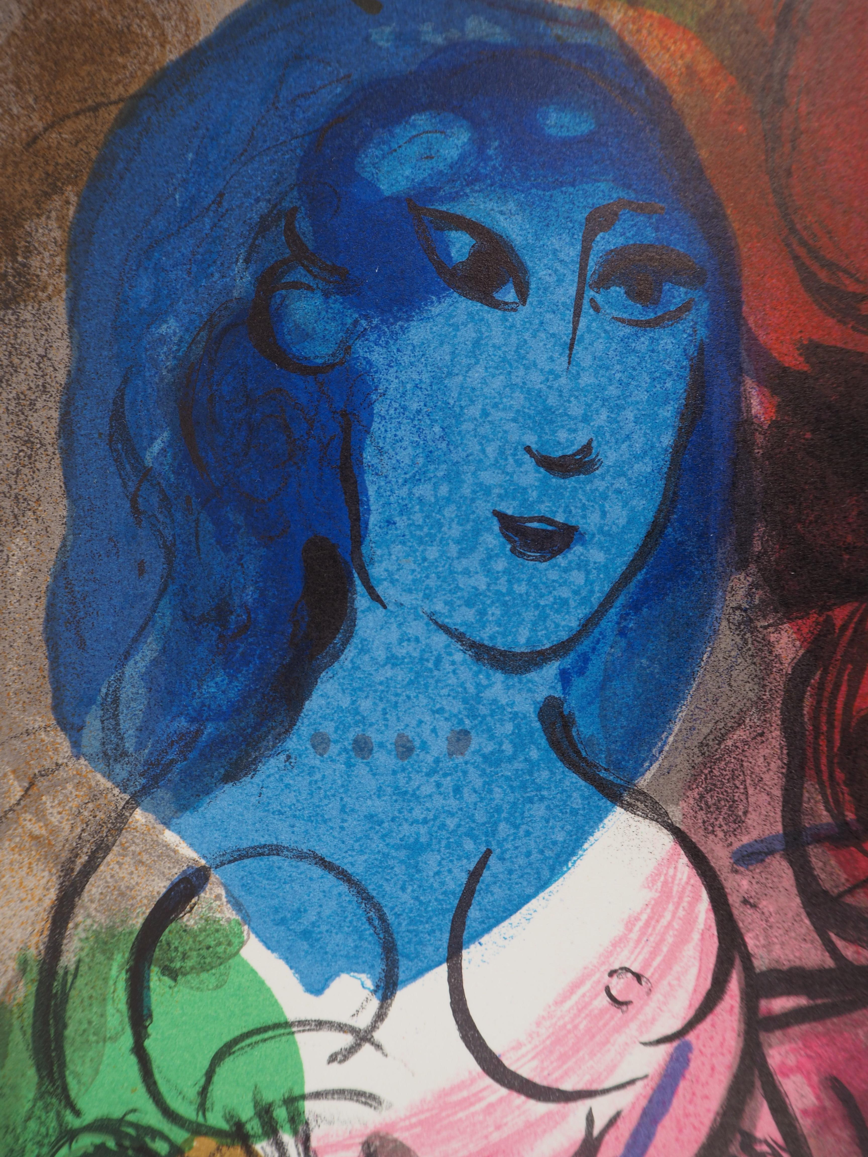 Memory of the Natal Land - Original lithograph, Mourlot 1969 - Brown Figurative Print by Marc Chagall