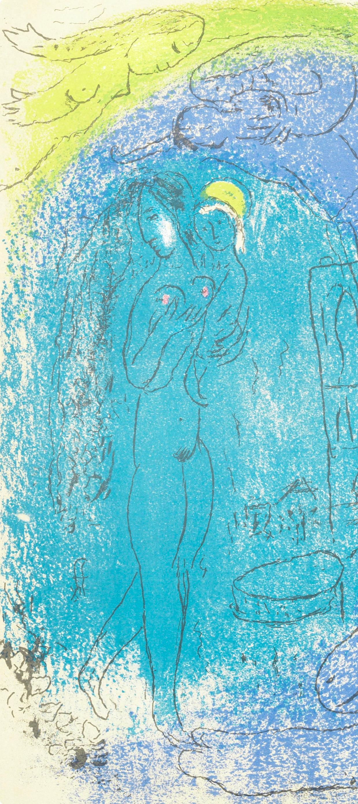 Mère et enfant devant à Nôtre-Dame (Cramer 23; Mourlot 82), Verve - Print by Marc Chagall