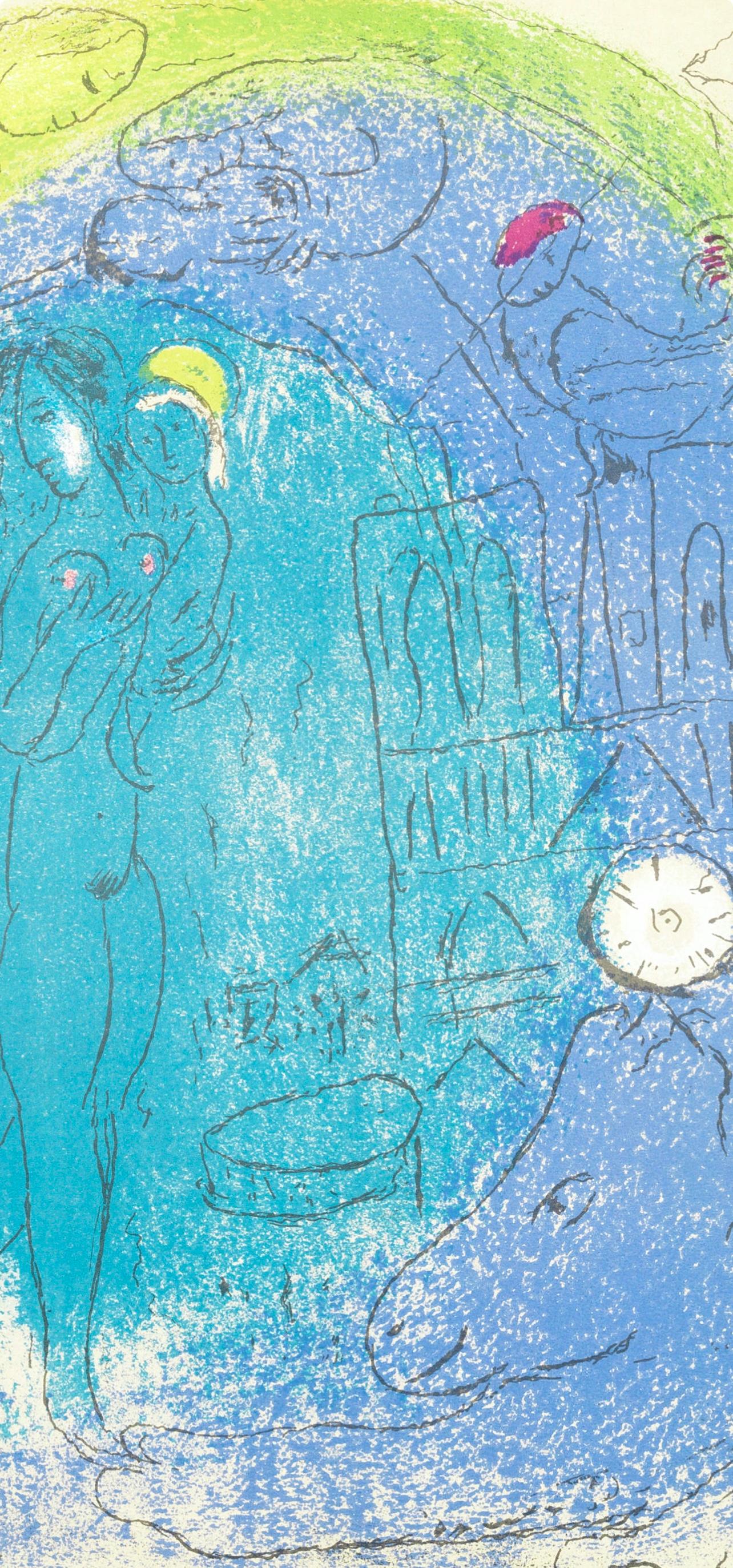 Mère et enfant devant à Nôtre-Dame (Cramer 23; Mourlot 82), Verve - Expressionist Print by Marc Chagall