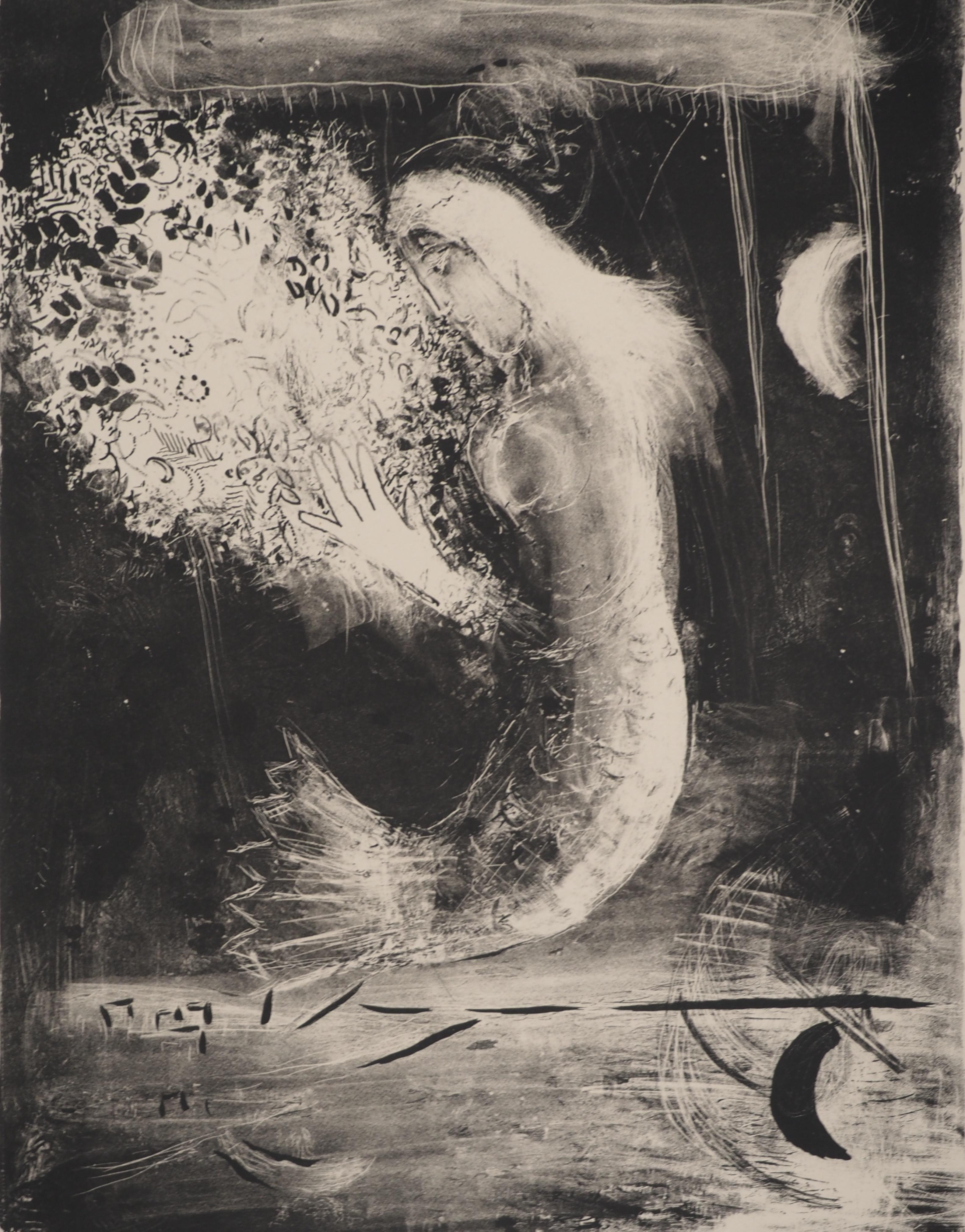 Mermaid : Wedding at the Moon Light - Stone lithograph (Mourlot #73) - Print by Marc Chagall