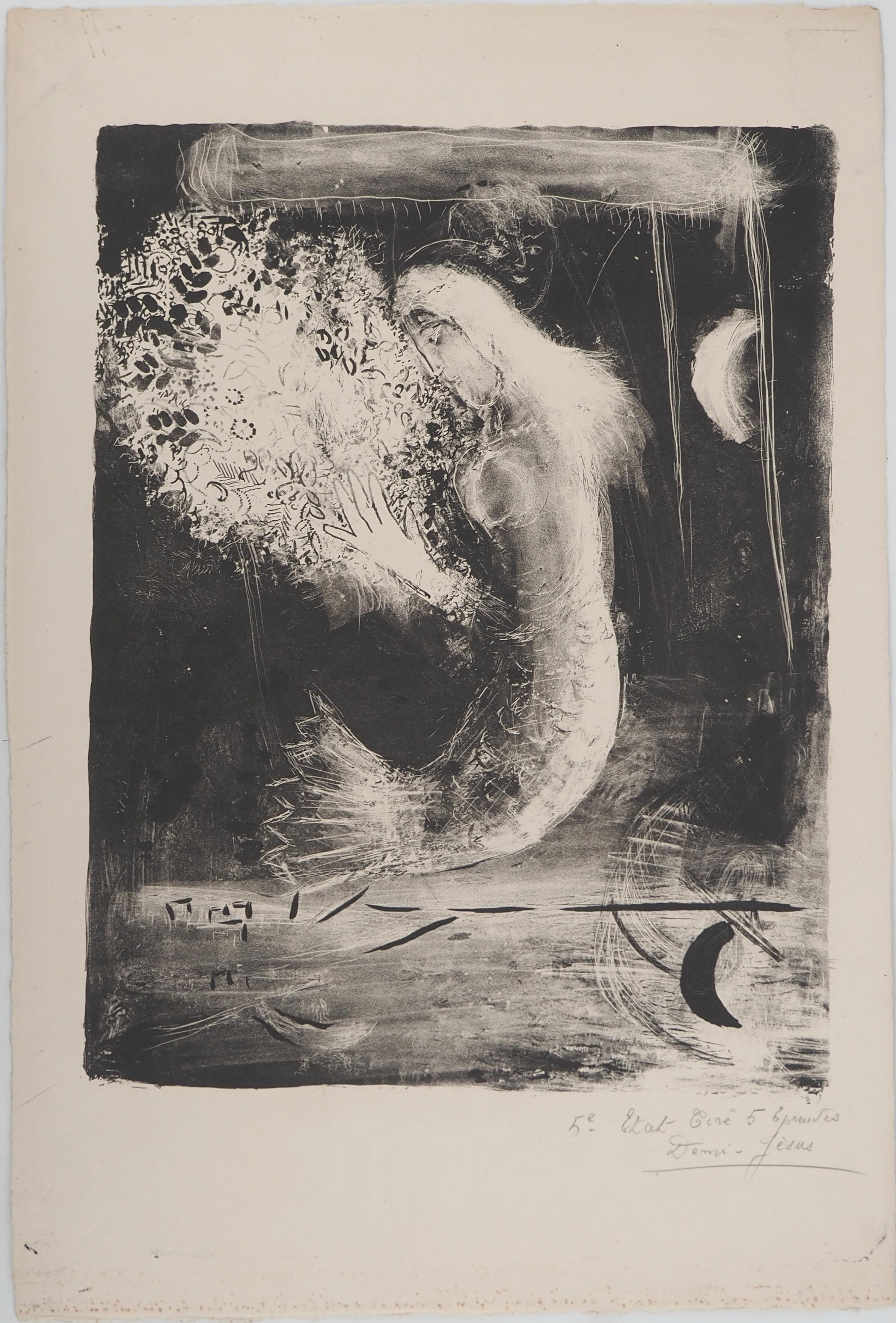 Mermaid : Wedding at the Moon Light - Stone lithograph (Mourlot #73)