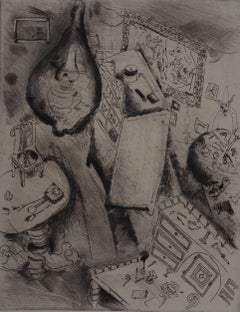 Messy Room (Pliouchkine's Bedroom) - Original Etching - Ref. Sorlier #43