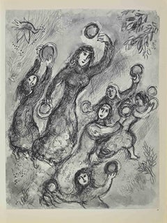 Miriam y la profetisa - Litografía de Marc Chagall - 1960