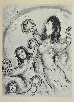 Miriam and the Prophetess- Lithograph by Marc Chagall - 1960