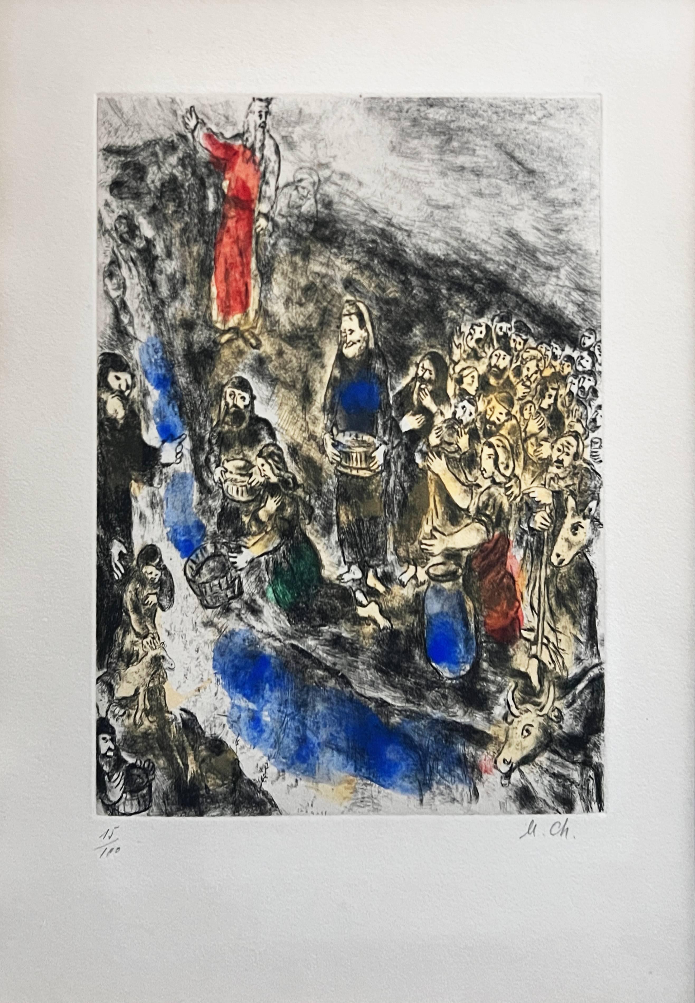 Marc Chagall Print - Moïse fait jaillir leau du rocher