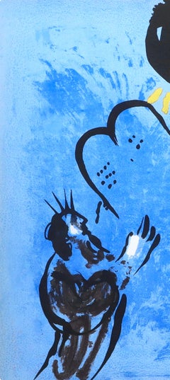 Marc Chagall, Moïse reçoit les tables de la loi, extrait de Verve, Revue, 1956