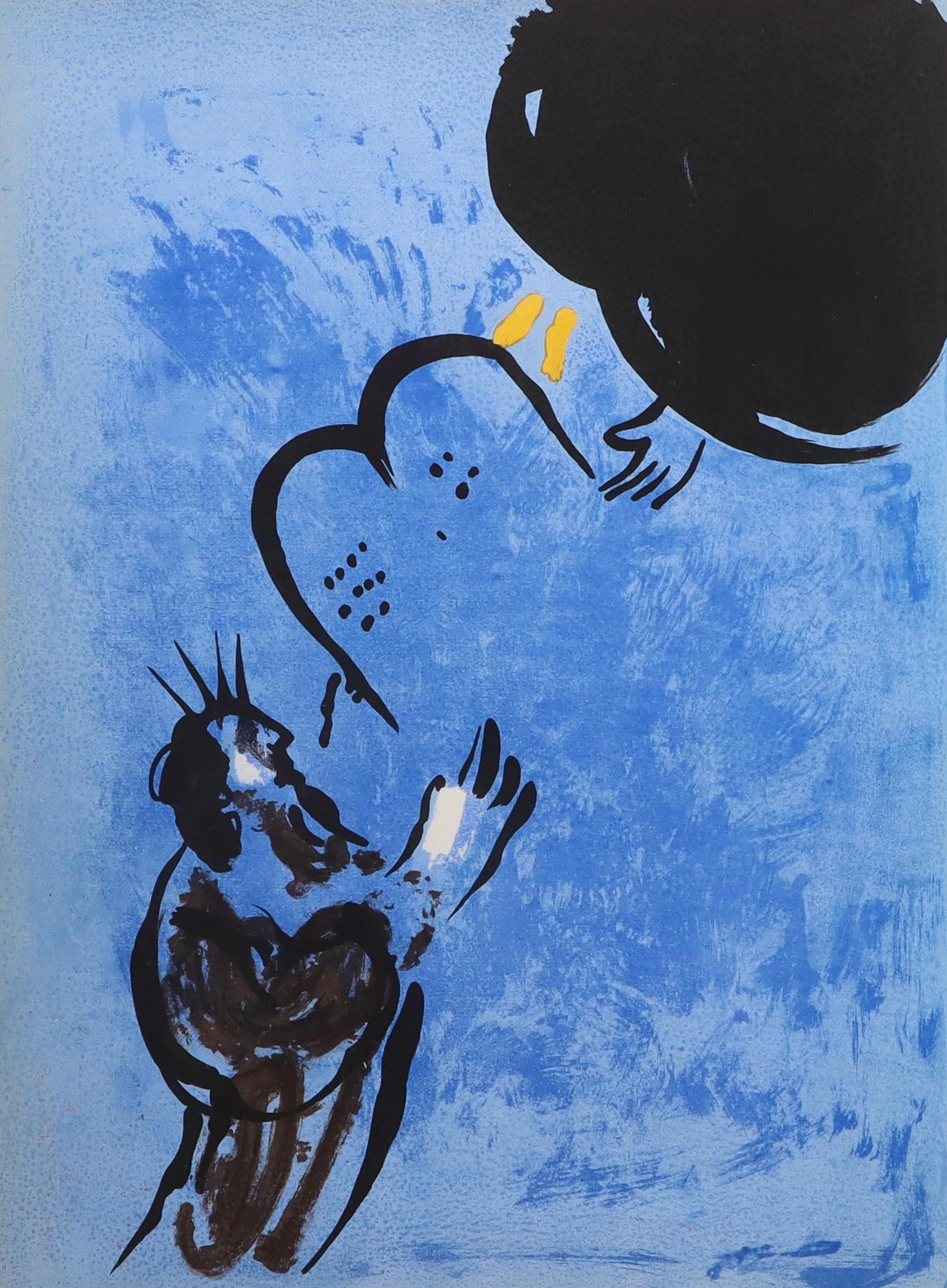 Figurative Print Marc Chagall - Moïse reçoit les Tables de la Loi (Mourlot 117-46 ; Cramer 25)