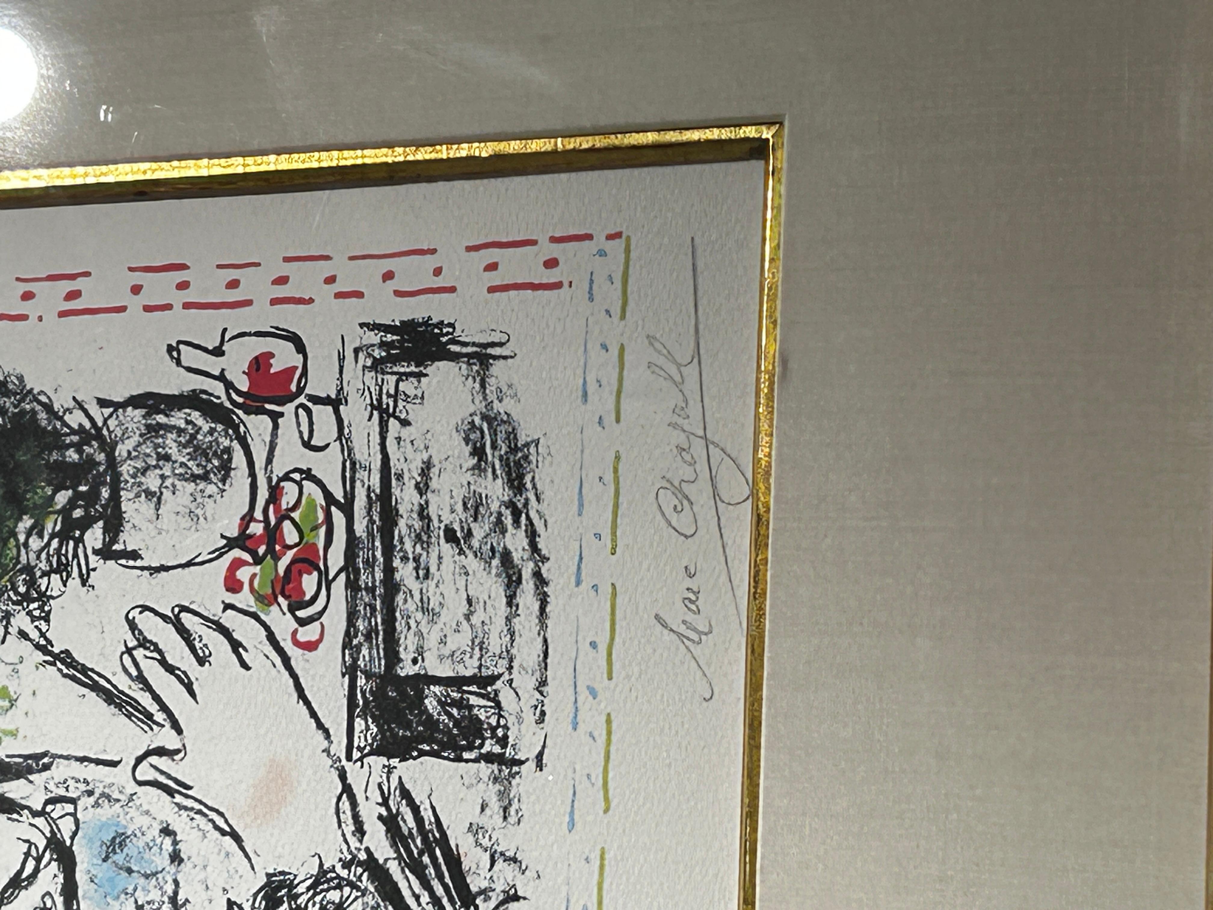 Monde Familier (Mundo Cotidiano) - Figurative Print Gris de Marc Chagall