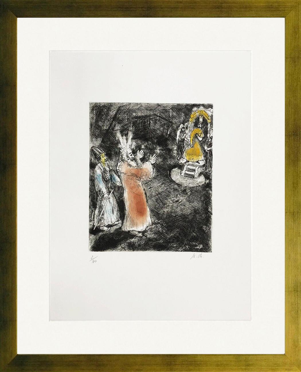 Marc Chagall Figurative Print - MOSES AND AARON BEFORE PHARAOH