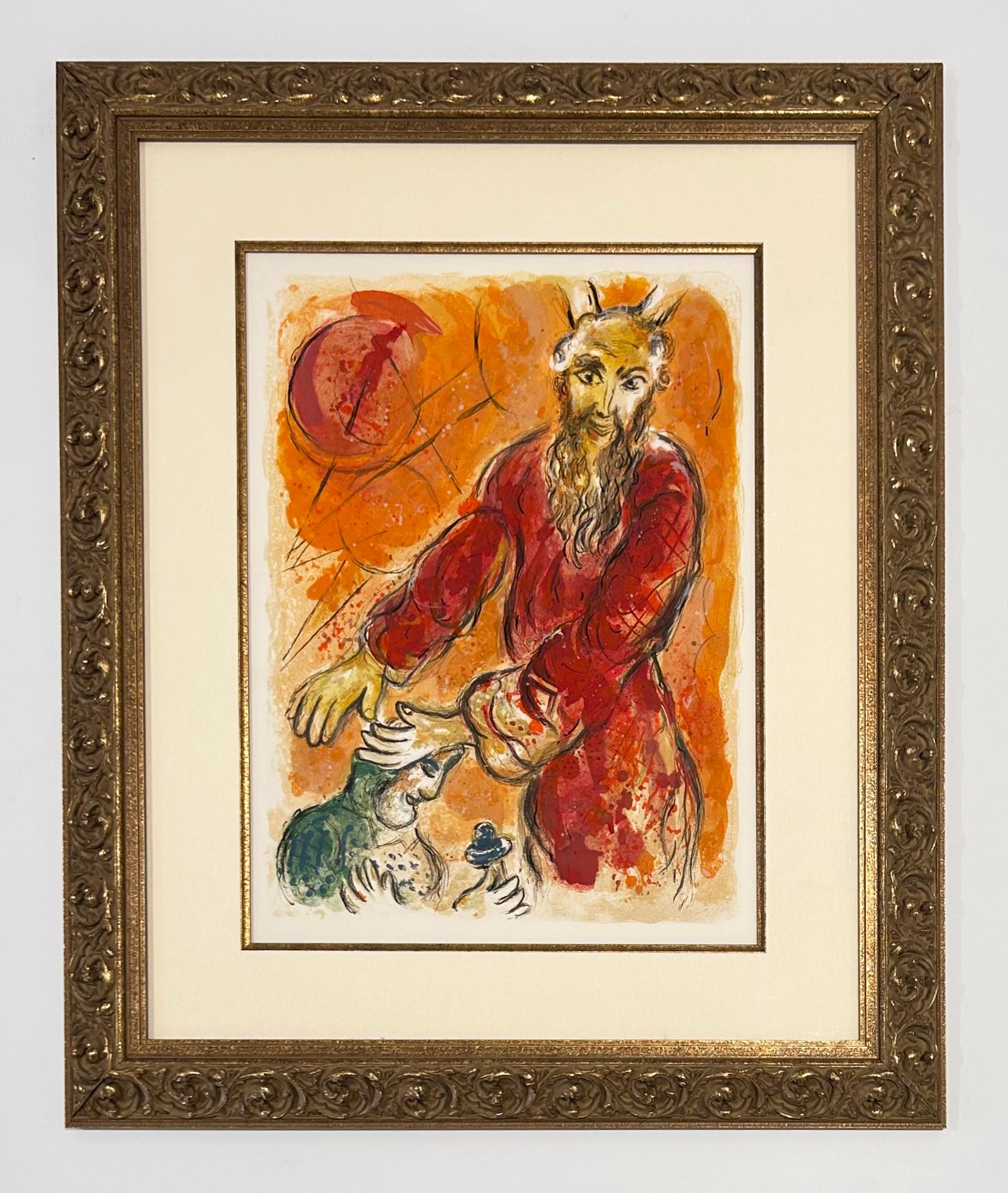 Moses Blesses Joshua - Print by Marc Chagall
